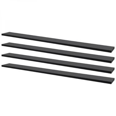 Imagem de Kit 4 Prateleiras 100 X 10cm Preta Suporte Invisível