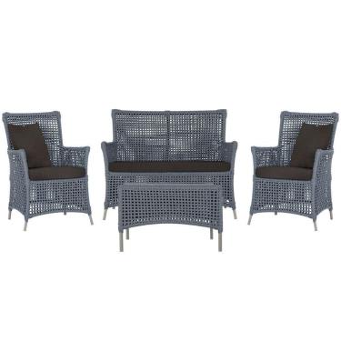 Imagem de Jogo Sofá E 2 Poltronas E Mesa Igapó Fendi E9 Trama Original Prata