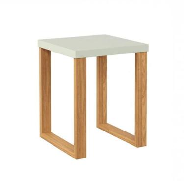 Imagem de Mesa Lateral Lanes 100% MDF Off White e Freijó