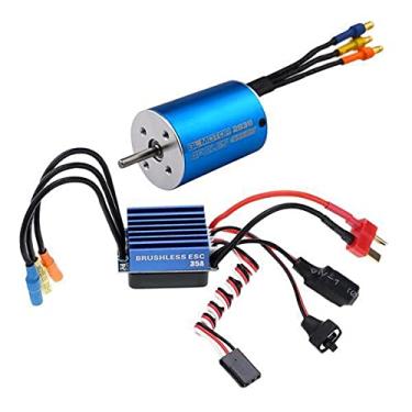 Imagem de Luzhengyang High Performance 4500KV Sensorless Brushless Motor + 35A ESC for RC Cars 1/14 1/16 1/18 - Max 600W Power, 4 Poles, Weight 90g - for Racing Enthusiasts & Hobbyists