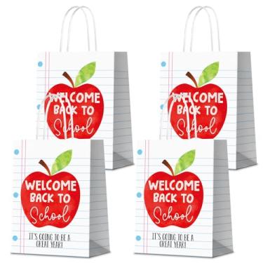 Imagem de KERINGO 16 PCS Back to School Gift Bags Teacher Gifts Bulk Paper Bags with Tissue Composition Book Shape Paper Candy Treat Bags with Handle Cards for Birthday Baby Shower Supplies
