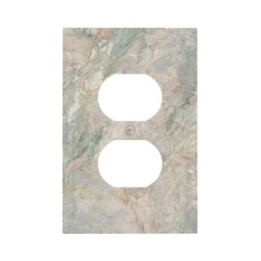 Imagem de DBWGUO Capas de tomada decorativas modernas turquesa rosa mármore grão 1 gangue duplex interruptor de luz placa de parede única capas de placa de interruptor elétrico para quarto, cozinha, decoração