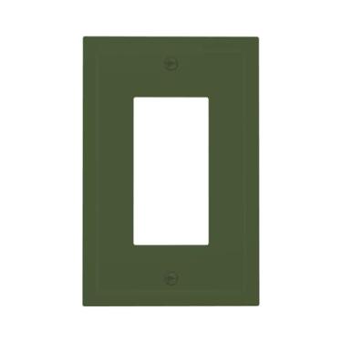 Imagem de Wmhusu Capas de tomada verde oliva 1 placa de parede de gangue única capa de interruptor de luz decorativa GFCI receptáculo placa elétrica para sensor de movimento regulador USB