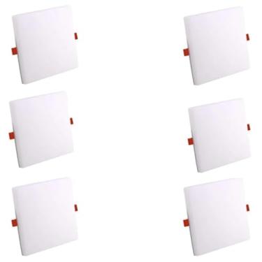 Imagem de Kit 6x Painel Plafon Frameless Borda Infinita Sobrepor Ou Embutir Quadrado 17x17cm 24W 6500K Bivolt