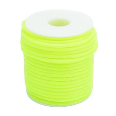 Imagem de ARTISAMILY 54,68 metros cabos de tubo de borracha verde amarelo para pulseiras 2 mm tubo oco cabos de tubo de borracha cordão de barbeiro para suporte de ponto de tricô, fio de tricô para fazer joias