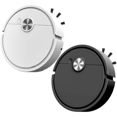 Imagem de Pacote com 2 mini aspiradores de pó 3 em 1, vassoura ultrafina com sucção de 200Pa, operação silenciosa, bateria de 40 minutos, controle de um toque para facilitar a limpeza doméstica