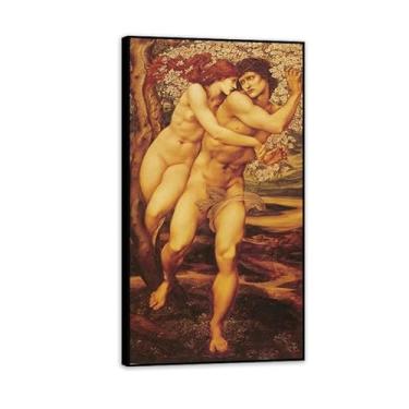 Imagem de Edward Burne Jones Impressões de arte Phyllis e Demophoön pintura em tela famosa arte de parede Edward Burne Jones decoração de parede para quarto sala de estar banheiro 110 x 60 cm (43 x 24 polegadas