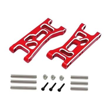Imagem de oshhni 2 peças de braço de suspensão dianteira de metal para substituição em carros de modelismo Wltoys 244016, escala 1/24, Vermelho E Argent