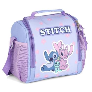 Imagem de Lancheira Escolar Termica Roxo Stitch Disney Menina Flores