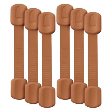Imagem de Bates- Fechaduras de alça de segurança para crianças, pacote com 6, fechaduras pretas para armário de bebê, fechaduras de vaso sanitário à prova de bebê, fechaduras de gaveta à prova de crianças