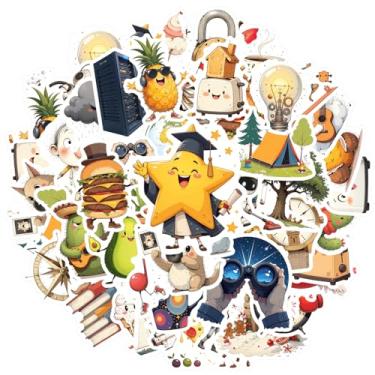 Imagem de 50 peças de cacto, comida, espaço, aventura, animais, graffiti, decalques faça-você-mesmo, adesivos de árvore, para celular, laptop, scrapbook, bicicleta, mala, geladeira, telefone, bagagem, laptop