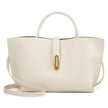 Imagem de Sacolas femininas de couro transversal bolsa grande bolsa de ombro vintage moderna Hobo bolsa feminina alça superior, Bege1, free