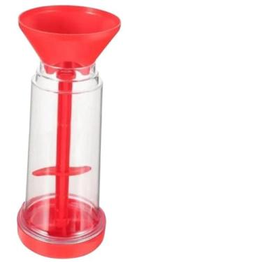 Imagem de Peneira Giratória Manual para Tapioca e Farinhas, Plástico Resistente, Vermelho, 23cm x 11cm, Sistema Misturador Integrado, Capacidade 500g