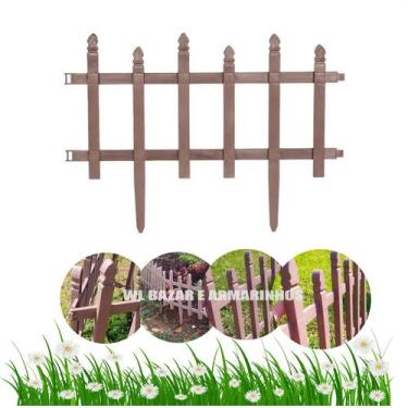 Imagem de Kit 4 Cercas Marrom De Plástico Tipo Madeira Colonial - WL ORNAMENTOS