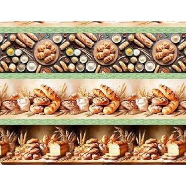 Imagem de Tecido Tricoline digital Barrado de pães 55 x 150 cm