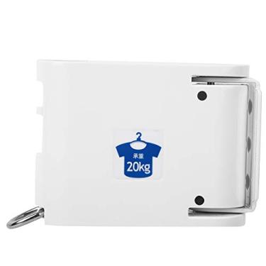 Imagem de Varal Retrátil para Interior, Rack de Secagem de Roupas ABS, Com Dispositivo de Recuperação Embutido, Corpo Giratório 180°, Instalação de Punção, Forte Capacidade de Rolamento,