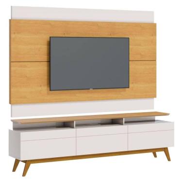 Imagem de Rack Com Painel Classic +3g 2.2 Nature Com Off White - Imcal Móveis