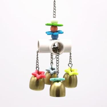 Imagem de Supkeyer Brinquedo de sinos de papagaio com som doce para pássaros, periquito, periquito, calopsita, conure, periquito, africano, cinza, periquito