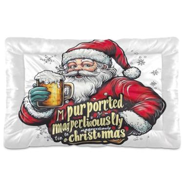 Imagem de SEHANY Cama de Natal para cães e gatos com fundo antiderrapante, cama de canil, colchão macio para animais de estimação, lavável, para cães pequenos, médios e grandes, gatos, 91 x 61 cm