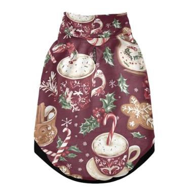 Imagem de SEHANY Casaco de Natal de gengibre para cães pequenos, super quente, à prova de vento, jaqueta de inverno, macia, aconchegante para animais de estimação, moletom para clima frio na neve com furo na