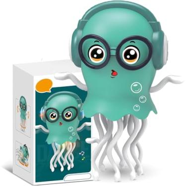 Imagem de Polvo Fujão Sensorial Dançante, Luz, Som e Movimento Giratório, Omnidirecional, Perfeito para Crianças em Desenvolvimento (Azul)
