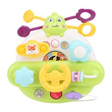 Imagem de SPYMINNPOO Brinquedo de Chocalho para bebê, Placa Sensorial Multifuncional de Plástico para Coordenação Olho-mão Com Cordão de Tração e Roda Simulada, Brinquedo de Viagem Calmante Infantil para