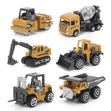 Imagem de Generic 1/64 Mini Liga Caminhão Engenharia Carro Brinquedos Modelo Conjunto Alta Simulação Coleção Presente para Crianças 6 Pçs Modelo de Escavadeira para Jogo Criativo (Estilo Geral)