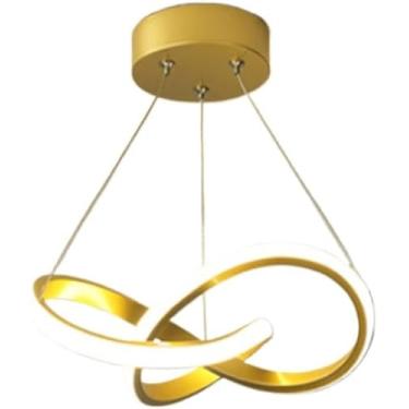 Imagem de Luminária De Teto Pendente Led Moderna Lustre Para Corredor Sala Quarto Cozinha(D09 (G) Dourado(28cmx28cmx5cm))