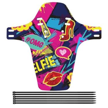 Imagem de Paralamas de bicicleta, 4 unidades coloridas, dianteiro/traseiro, em fibra de carbono, para-lamas para MTB, mountain bike, ciclismo de estrada, pinhão fixo.(Style C)