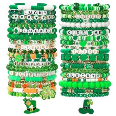 Imagem de Shcsdr Conjunto de pulseiras, pulseiras de amizade empilháveis elásticas de argila para mulheres, pulseira para joias de presente e artigos de festa, 6.77 Inch, Vinil, Sem Pedra Preciosa