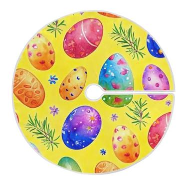 Imagem de Qilmy Saia de árvore de Natal com ovos de páscoa 119,9 cm, camurça para árvore de Natal, adequada para decoração de armário em ambientes internos e externos, festas, escritórios, lojas, armários203