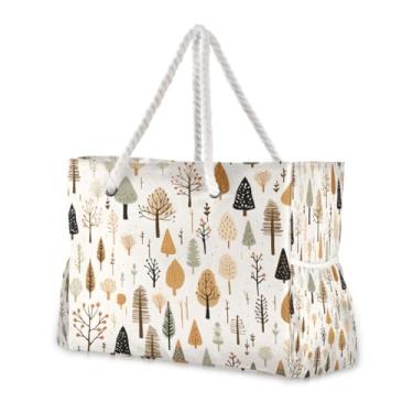 Imagem de Wassud Bolsa de praia ilustrações padrão natalino grandes bolsas de praia para mulheres, impermeável, à prova de areia, bolsa de viagem com zíper e bolso, piscina, academia, acampamento, bolsa