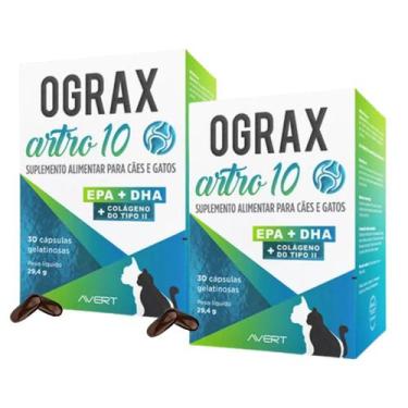 Imagem de Kit 2 Ograx Artro 10 Suplemento Para Cães E Gatos Avert
