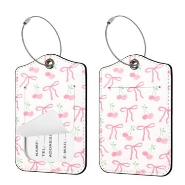 Imagem de Seorsok 2 etiquetas de viagem de bagagem para malas, laço de fita de couro PU com etiqueta de privacidade e cartão de identificação e anel de metal durável adequado para homens e mulheres, mochila