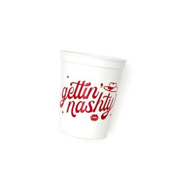 Imagem de ForYourParty.com Gettin' Nashty 473 ml Copos de Estádio Branco e Vermelho, Conjunto de 12