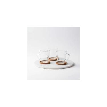 Imagem de Conjunto 3 Canecas de Vidro Murlin, 265ml, Transparente, 10cm Altura x 9cm Diâmetro, para Café, Chá, Bebidas Quentes e Geladas
