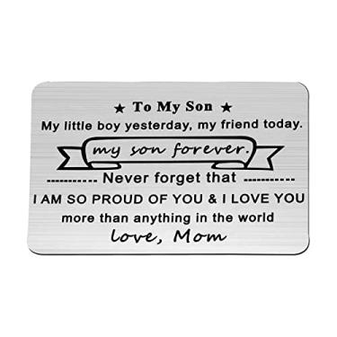 Imagem de PLITI ?To?My?Son?Gift From?Mom Son? Presente de graduação Filho Presente de Casamento Never?Forget?That?I?Love?You?Son Wallet?Card, Cartão To my son, M