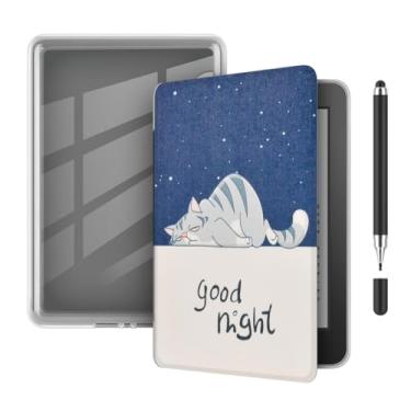 Imagem de Akacy Capa leve de TPU transparente e com padrão pintado macio para Kindle Paperwhite 7.0 (Geração 2024, números de modelo SA568B e SA569P), com despertar/hibernar automático (3)