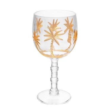 Imagem de Taça De Acrílico Palm Gold Coqueiros Dourados 500ml Wolff