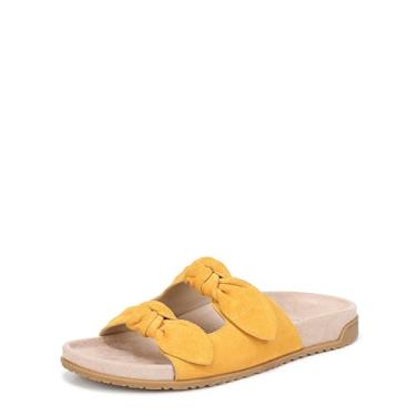 Imagem de Vionic Sandália feminina Elara Slide, Camurça amarela âmbar, 9 Wide