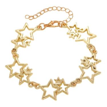 Imagem de Zhang shine Pulseira Y2k feminina imitação de pérola com contas de estrela banhada a prata pingente joia grunge estética, One Size, Liga metálica, Sem Pedra Preciosa