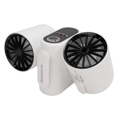 Imagem de Generic Ventilador de Cintura Recarregável, Ventilador de Cintura Portátil Eficiente de Baixo Ruído e 3 Velocidades de 2 W para Acampar (Branco)