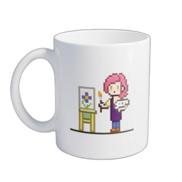 Imagem de Caneca Xícara de Café Porcelana 300ml Com Personagem Retro Fofa