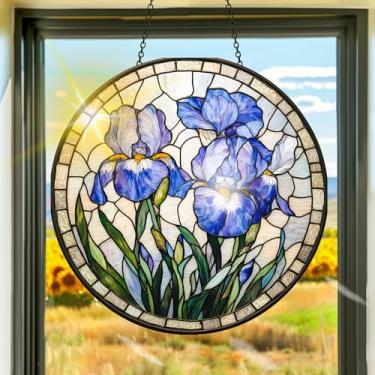 Imagem de Acrílico colorido apanhador de sol, decoração de janela suspensa, arte de parede de arco-íris, para sala de estar, quarto, varanda, decoração de jardim interno e externo 19 x 19 cm