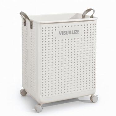 Imagem de Cesto Organizador de Roupas com Rodinhas – Praticidade e Organização para o Dia a Dia (Branco)