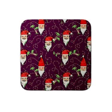 Imagem de Ladrilho Decorativo de Cerâmica Natal Tropical Com Estampa de Palmeiras e Guirlandas