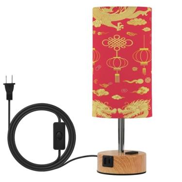 Imagem de Wassud Abajur de mesa de cabeceira tradicional Dragons Touch com 3 temperaturas de cor, luminária de mesa moderna com forro de sombra para suporte noturno para sala de estar, quarto, escritório