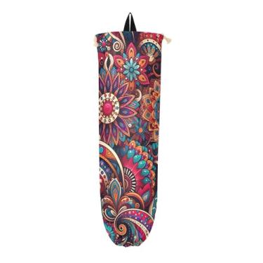 Imagem de Pacote com 2 suportes para sacolas plásticas, armazenamento de sacolas de supermercado, organizador de armazenamento de sacolas para cozinha