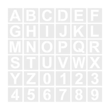Imagem de 36 peças de estênceis de letras de 7,6 cm para arte de parede e pintura em spray