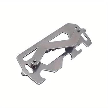 Imagem de 1 conjunto de chaves multifuncionais de aço inoxidável para uso externo, chave de fenda Phillips, abridor de garrafas, porta-chaves